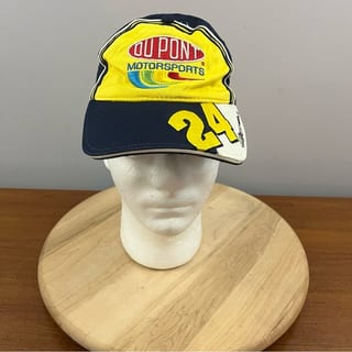 Vintage NASCAR DuPont Motorsports Jeff Gordon‎ Hat #24 Rainbow Blue Yellow