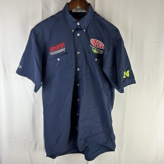 Jeff Gordon 24 Crew Shirt Hendrick NASCAR‎ Dupont Short Sleeve Blue Size Large