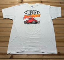 Vintage 80s 90s DuPont Hot Hues Hot Rod Coupe Car Racing Single Stitch Shirt XL