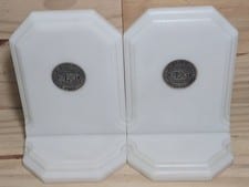 DuPont Faux Marble Bookends Pair Vintage Corporate Advertising Desk Decor