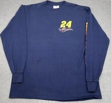 Vintage Jeff Gordon Shirt Mens XL Blue NASCAR Racing Long Sleeve DuPont 24