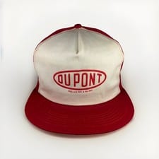 Vintage DuPont Hat U.S. PAT 80s Red K-Brand Trucker Cap MADE IN USA