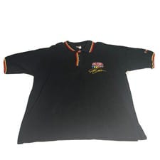 Vintage Jeff Gordon Dupont Motorsports waffle knit Polo shirt size M black