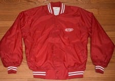 Vintage Auburn Dupont Racing Jacket Red Satin Snap - Men's Size L Large - NASCAR