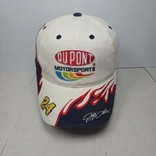 Vintage NASCAR Jeff Gordon Flame #24 Dupont Adjustable Strapback Baseball Hat