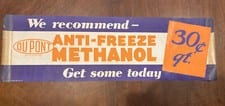 Vintage Du Pont DuPont Anti-Freeze Menthol Paper Window Display Oil Sign Poster