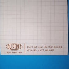Vintage DUPONT EXPLOSIVES Nemours Notebook Pad Memo Ephemera Advertising Used