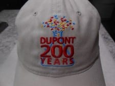 Vintage New DuPont 200 Year Celebration Beige Strapback Adjustable Ball Cap NWOT