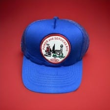 Vintage DuPont Power and Services BTO Trucker Hat Blue Mesh Snapback