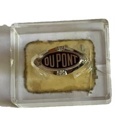 Vintage DUPONT 18k LGB 25 year Service Award Lapel Pin With Case