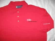 DuPont Vintage Polo Shirt Electronic Polymers Saftey Men's Large Guys Casual Red