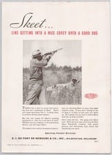 1933 DUPONT SKEET Vintage Print Ad Hunting Dog Bird Dog Shotgun Field Sport